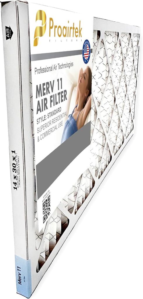 Proairtek AF14301M11SWH Model 14x30x1 Air Filters, Pack of 2, MERV 11 for Clean Air