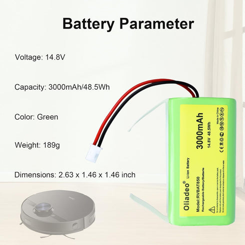 RVBAT850 Replacement Battery for Shark Ion Vacuum - AV1010AE, AV2501S, RV1001AE, RV2001, RV850 & More