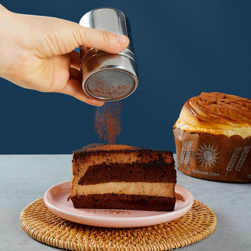ZUIHUI ect(1 Pack) Powder Sugar Shaker Duster with Lid, Fine Mesh Shaker Powder Cans for baking soda Cocoa Cornstarch