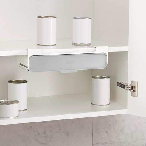 Joseph Joseph Spice Rack Organizer - Grey Under-Shelf Kitchen Cabinet Storage Solution for Spices