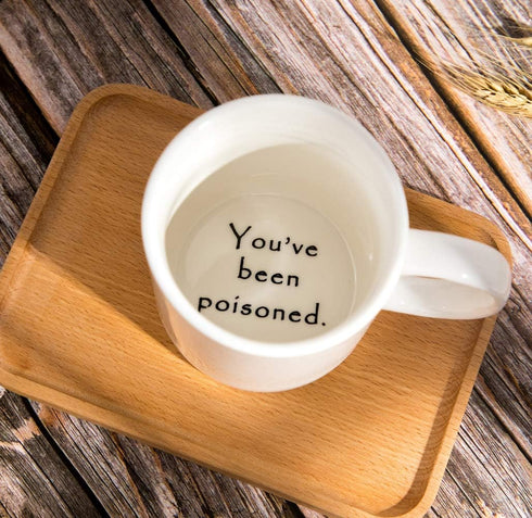 FLY SPRAY Funny Coffee Mug, YOU'VE BEEN POISONED, Novelty Drink Cup, Great Gag Gift Idea, 12 OZ Ceramic