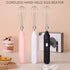 USB Charging Electric Egg Beater, Handheld Milk Frother, Portable Cordless Drink Mixer (White)