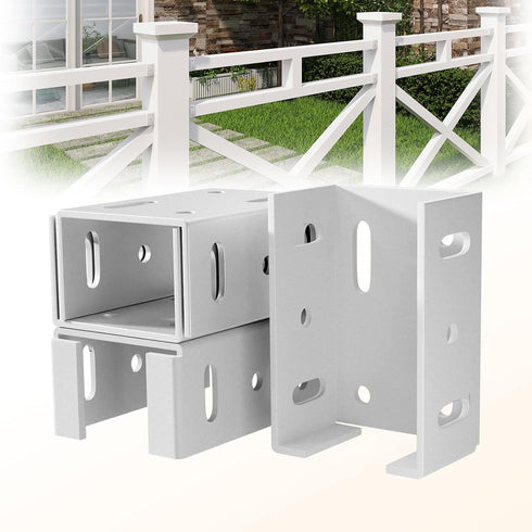 White Aluminum Fence Bracket for Vinyl Fencing, Heavy Duty Metal Replacement for 2.75in Plastic Bracket