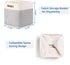 Temary 13 Inch Fabric Storage Cubes Baskets, Large Baskets with PU Leather Handle for Toys, Books, Blankets