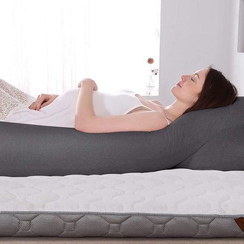 COSMOPLUS U Shaped Full Body Pillow Case for Maternity,Stretchy Cool Breathable Jersey Fabric, Provides Sleep