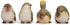 RAZ Imports Striped Wing Bird Resin Decorative Tabletop Figurine, Set of 4, 2.5 x 2.25 inch, Sage Green