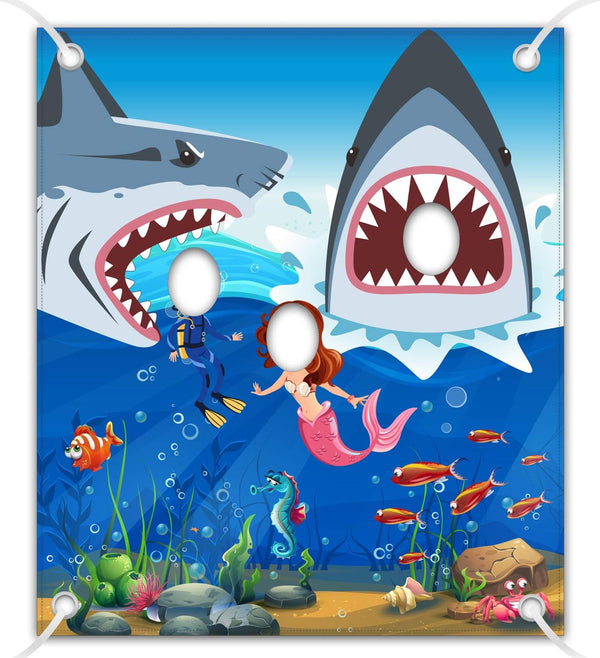 Shark Party Decorations, Giant Fabric Sharks Photo Booth Background, Funny Sharks Theme Party Supplies for Kids