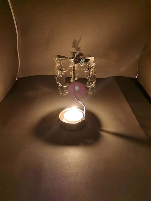 HOKHBCW Rotary Candle Holder - Spinning Metal Candleholder Gift, Dove of Peace
