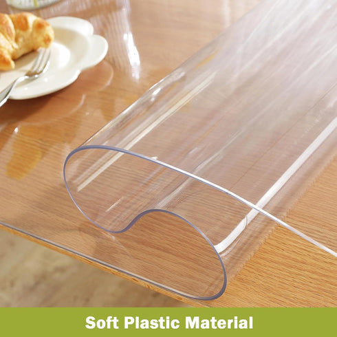 36 60 Inch, 1.5mm OstepDecor Clear Table Protector x Thick Plastic Table Cover, Waterproof PVC Clear Table Cover