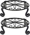 2 Pack 12"x3.1" Black Plant Stand for Flower Pot Heavy Duty Potted