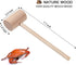 4Pcs Wooden Hammers, Natural Hardwood Crab Lobster Seafood Mallets