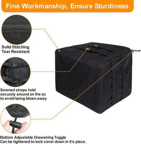 Demao AC Covers for Outside, Heavy Duty Waterproof Dustproof Window AC Cover, 600D Oxford, 21Wx15.8Dx15H