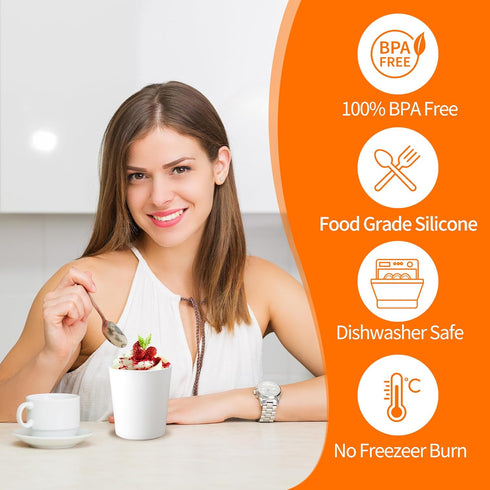 LayYun (4 Pack 1 Ice Cream Containers for Homemade - Quart Each), Reusable PP Plastic Ice Cream Storage Containers