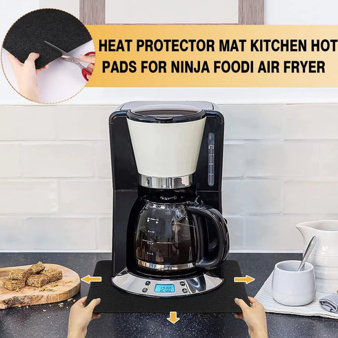 4 Pcs Heat Resistant Mats for Air Fryer, Coffee Maker, Kitchen Countertop, 16 x 12 In Non-slip Silicone Slider for