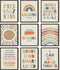 SEHSUVC Baby Alphabet 1 2 3 Wall Art Set of 9, Number Rainbow