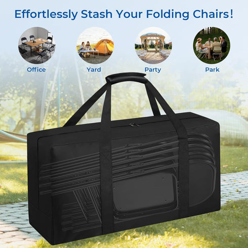 QYILUARE (39"L 12" 20" Heavy Duty Folding Chair Storage Bag,Large Waterproof Carry Bag for Metal,Wooden and Plastic