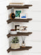 Forbena Floating Corner Shelves for Wall Set of 4, Small Corner Bookshelf