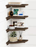 Forbena Floating Corner Shelves for Wall Set of 4, Small Corner Bookshelf