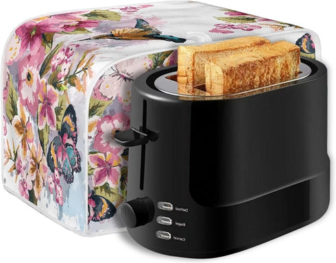 Hummingbird Flower Toaster Cover for 2 Slice, Anti-Dust Small Appliance Cover, Washable Kitchen Broiler Cover