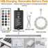66ft 200 HXWEIYE Rechargeable Fairy Lights with Remote, LED Twinkle Lights with DIY Timer & Light Sensor, Waterproof