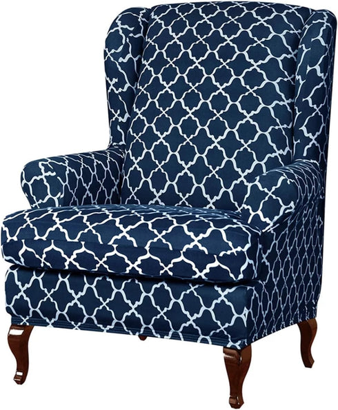 Eco-Ancheng Wingback Chair Slipcover 2 Piece Wingback Chair Cover Spandex Wing Chair