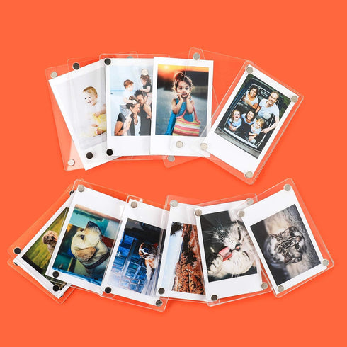 ONE WALL Acrylic Fridge Magnetic Frame, Double Sided Photo Refrigerator Magnet for Fujifilm Instax Mini, Pack of 10