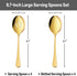 LIANYU 8 Pack Gold Serving Spoons, Gold Slotted Serving Spoons, 8 3/4 Inch Stainless Steel Serving Utensils Spoon Set for Banquet Catering Buffet Dinner Restaurant Party