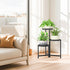 3 iDavosic.ly Tier Folding Plant Stand Indoor Outdoor with Plastic Tray, Tiered Corner Flower Holder Shelf, Metal