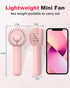 Handheld Fan Mini Portable Fan USB Rechargeable Battery Fan 3 Speeds Powerful Personal Fan Cute Small Cooling Fan with Base Lanyard for Eyelash Makeup Travel Trip Beach Indoor Outdoor, Pink by Coohea
