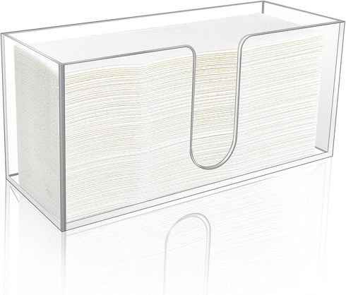 1 Pack Acrylic Paper Towel Holder, Countertop Napkin Dispenser for C-Fold, Multi-Fold