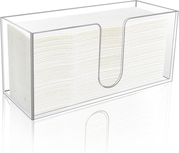 1 Pack Acrylic Paper Towel Holder, Countertop Napkin Dispenser for C-Fold, Multi-Fold