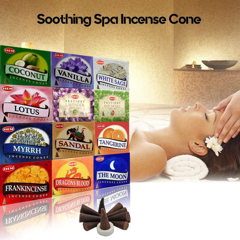 HEM Assorted Incense Cones – Pack of 12 Scents (10 Cones Each, 120 Total)