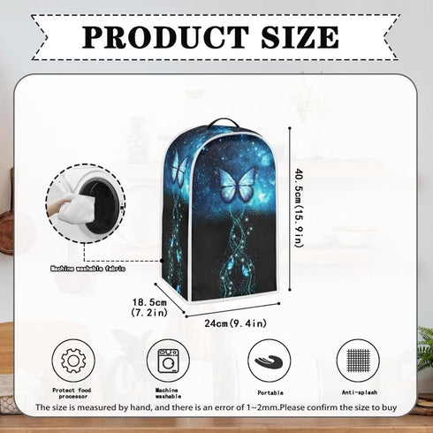Blue Butterfly Starry Blender Cover, Kitchen Appliance Dust Protection for Food Processor, Juicer, Coffee Maker