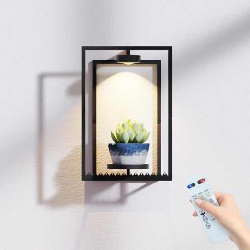 Starxing Wall Plant Shelf with Grow Lights, Remote Control Indoor Plant Holder