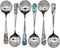 6pcs Round Head Soup Spoons, 6.22inch Fashion Printing Pattern Tablespoon, 18/10 Stainless Steel Korean Spoons