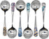 6pcs Round Head Soup Spoons, 6.22inch Fashion Printing Pattern Tablespoon, 18/10 Stainless Steel Korean Spoons