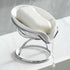 Dobbyby Leaf-Shaped Soap Dish Premium Ceramic Soap Bar Holder with Self-Drainage System