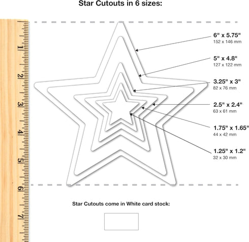 240 Pieces Star Cutouts, 2-Sided US Made Card Stock Punch Out White Stars for Bulletin Boards, Classroom Decor, Back to School DIY Craft Projects, Party Decoration, Hollywood Themed Events by FreshCut Crafts