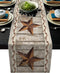 Burlap Table Runner, 70 Inches Long, Western Texas Star Rustic Wood Pattern for Wedding Party Decor