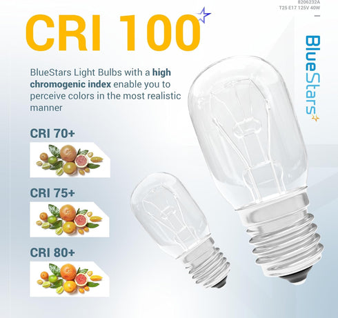 BlueStars 8206232A Microwave Oven Light Bulb, 40W 125V E17 Base, 3 Packs, Compatible with Whirlpool