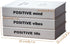 Generic Set 3 Tadome Fake Books for Decoration & Hidden Storage - of 'Positive Mind, Vibes & Life' White PU Leather