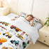 Set Set, Bulldozer Set 2Pcs Excavator Comforter Twin Size, Tractor Machinery Trucks Bedding Construction Vehicle Down