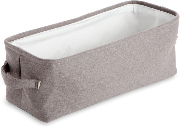 Juvale Toilet Paper Storage Basket for Bathroom Organizing, Rectangular Bin for Fabric Storage, Counter (Gray, 16 x 6 x