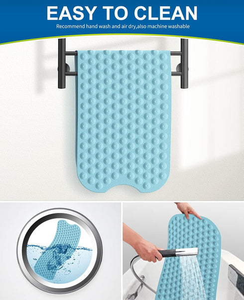 39x16inch (39x16inch, Bligli Bathtub Mat Non-Slip Without Suction Cups, Extra Long Bath Mats for Shower Bathroom