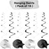 KatchOn Black and Silver Star Hanging Swirls - Pack of 32 | Party Decorations for Birthday & Graduation 2025