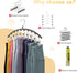 Legging Organizer for Closet, Metal Yoga Pants Hangers 1 Pack w/10 Clips Holds 10 Leggings, Hangers Space Saving Hanging Closet Organizer w/Rubber Coated Closet Organizers and Storage, Black by Volnamal