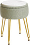 IBUYKE Teddy Velvet Storage Footrest Stool Ottoman, Makeup Vanity Stool Side Table
