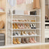 4 Closet 5 LANTEFUL Tier Shoe Rack for Shoe Organizer with Hooks, Long Shoe Shelf Storage for Shoe and Boot Stackable