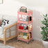 4-Tier Sywhitta Plastic Rolling Utility Cart with Handle, Multi-Functional Storage Trolley for Office, Living Room