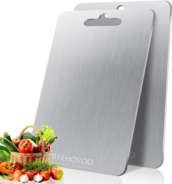 Titanium Cutting Board for Kitchen,100% Pure Titanium Cutting Board Non-Toxic Hygiene Dishwasher-Safe